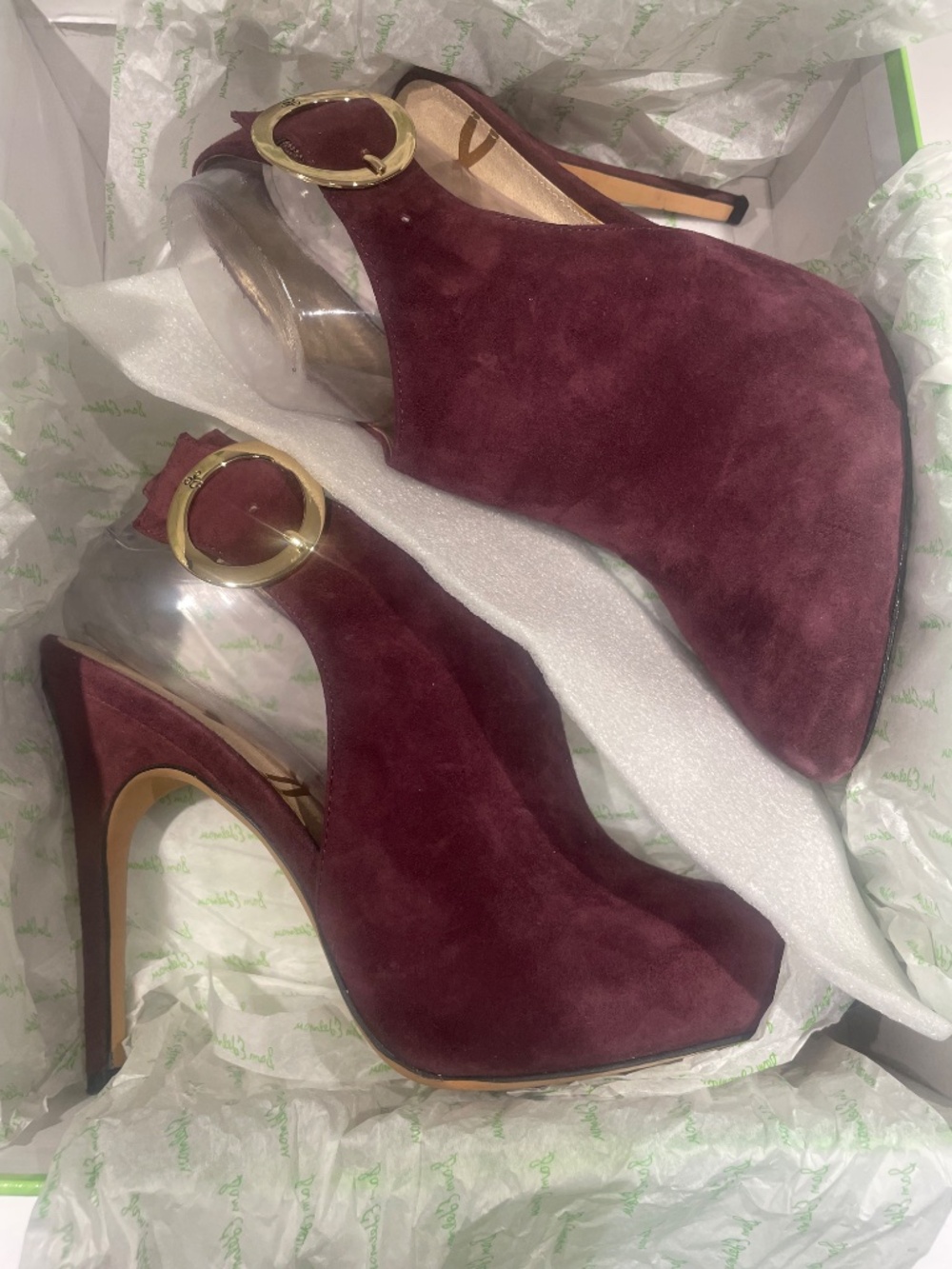 SAM EDELMAN | BURGUNDY | SUEDE | HEEL | SLINGBACK BOOTIE | 8.5